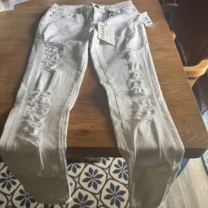 FRAME white distressed jeans nwt size 25
